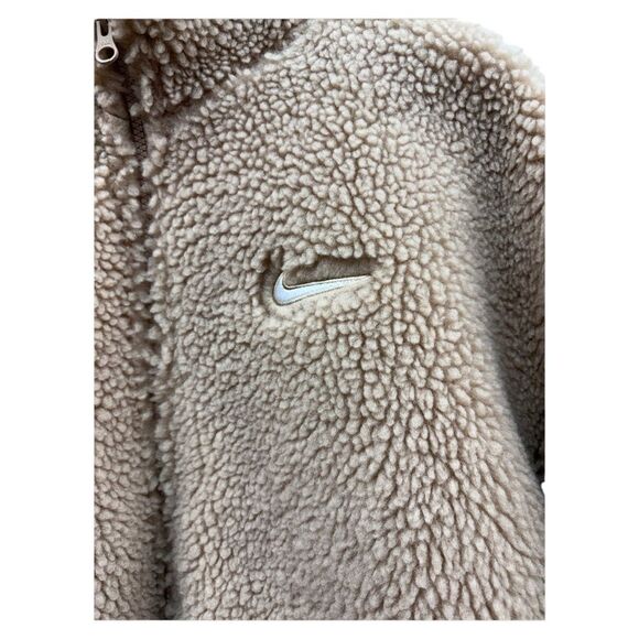 NWT Nike Swoosh Tan Sherpa Bomber Jacket XL - Picture 7 of 16